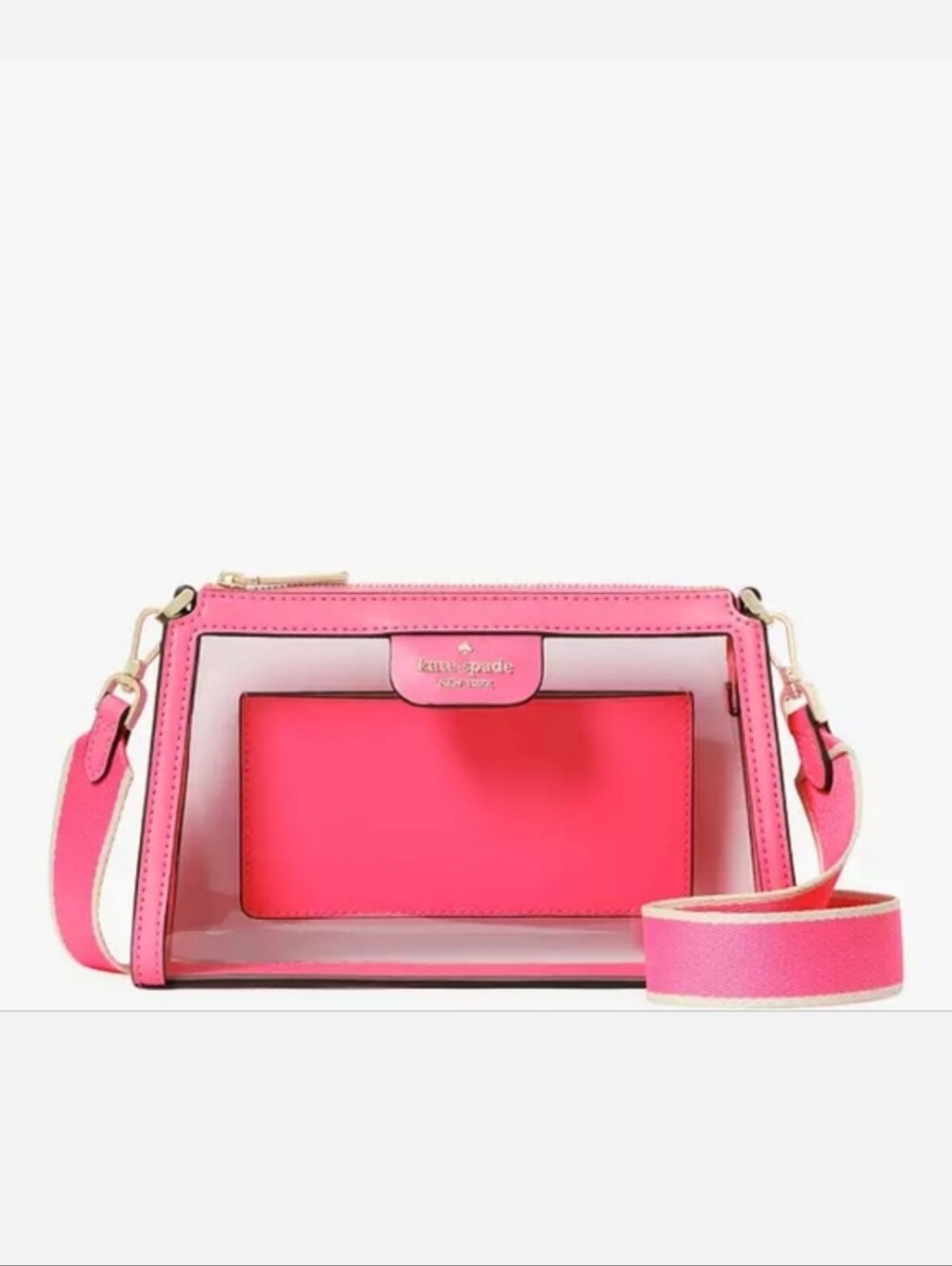Kate Spade Clare Clear Small Crossbody, Wild Pink